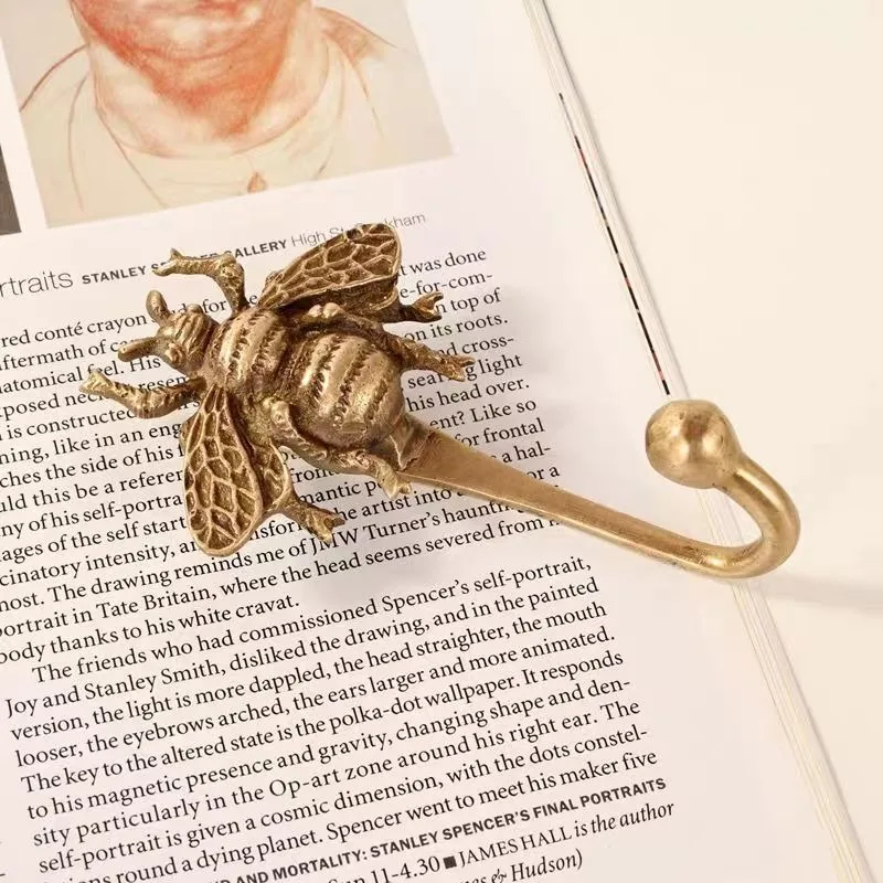 Brass hook creative retro, little bee head coat hook wall, decorative coat hook, entrance wall hanging