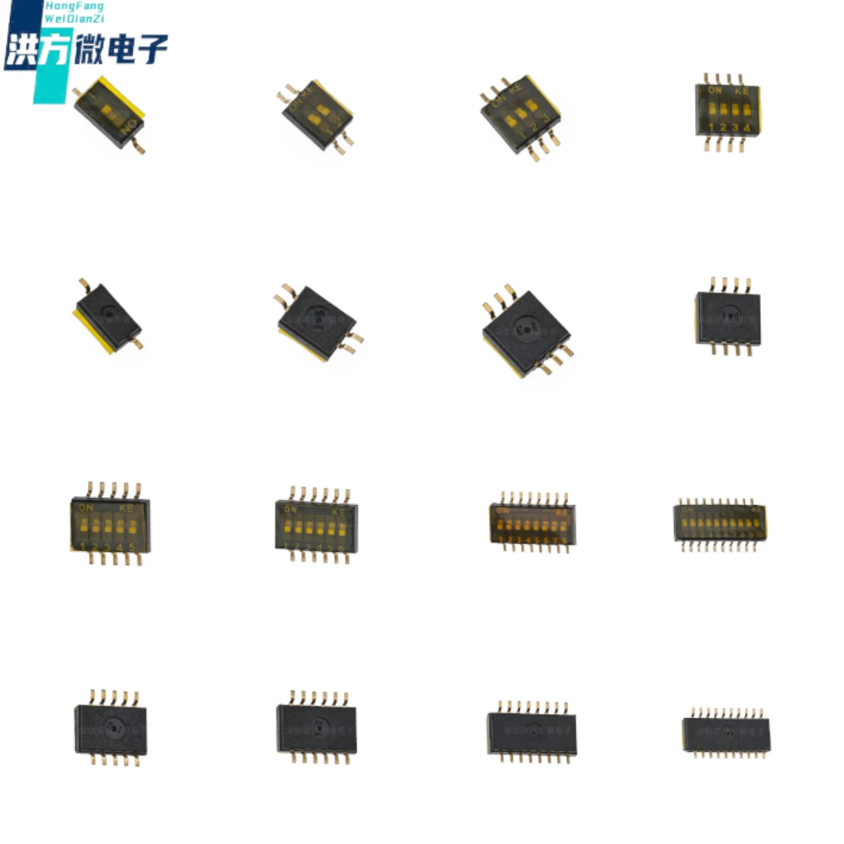 10PCS original SMD 1.27 spacing from ; KE dip switch gold-plated low handle adhesive； Model: DSHP01TSGER; DSHP01~10 TSGER