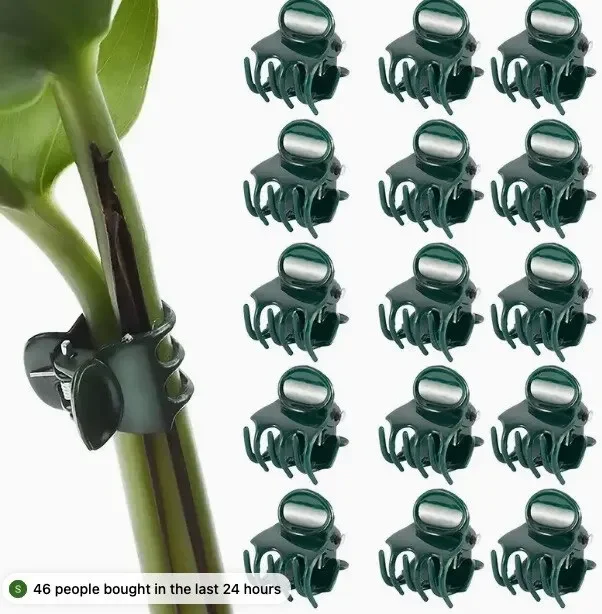 100pcs Garden Plant Clips Plastic Support Orchid Stem Clip for Vine Vegetables Flower Tied Bundle Branch Clamping Garden Tool