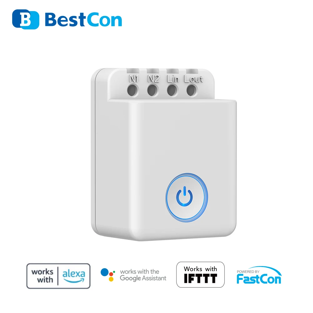 TISHRIC BroadLink SCB1E Smart WiFi Module 16A Metering Switch Metering And MCB1 Four Sets Works With Alexa And Google Assistant