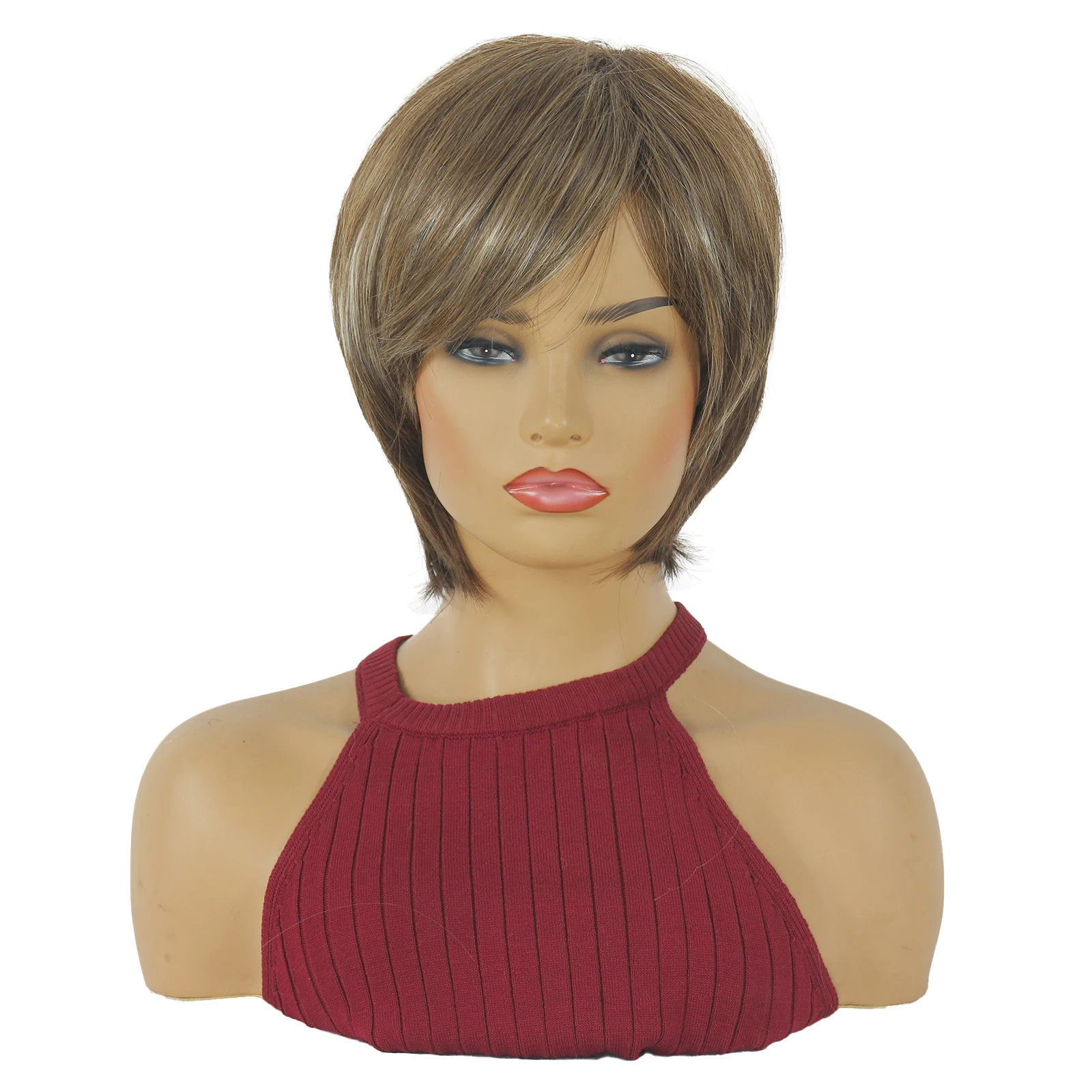 

Bob Wig – Short Straight Bob Wig with Bangs, Heat Resistant Synthetic Hair, Natural Look, Suitable for Daily Party Use