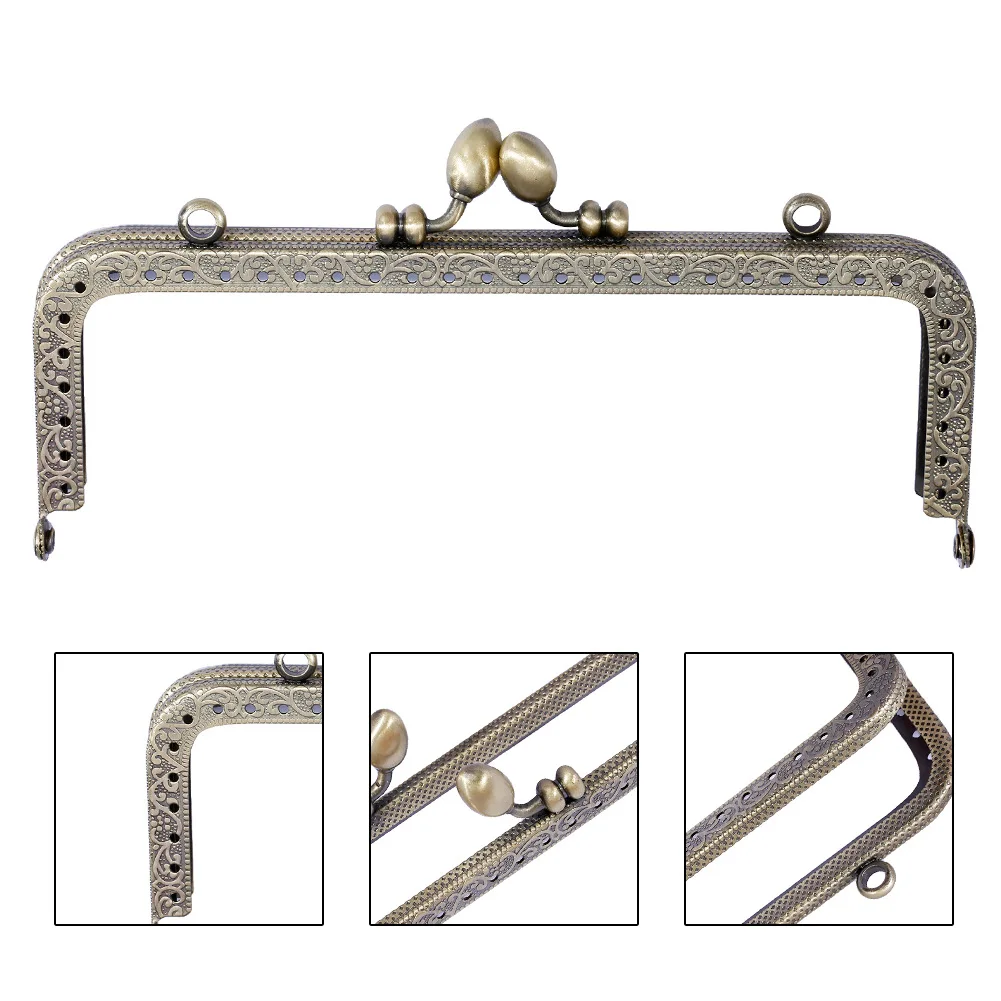 DIY Antique Bronze Flower Bud Head Metal Purse Frame Handle Kiss Clasp Lock for Bag Sewing Craft Tailor Accessories hot