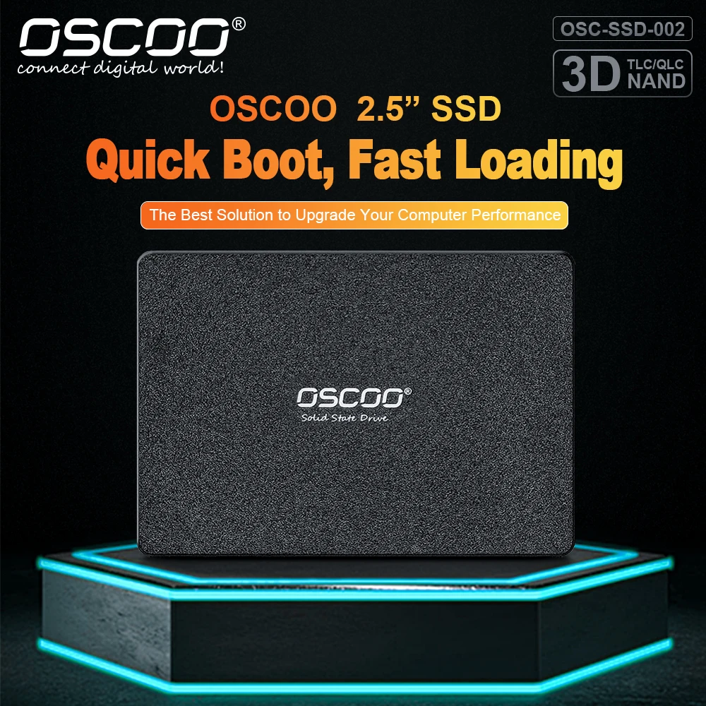 OSCOO Zwart SSD 120GB 240GB 2,5 inch Solid State Drive 3D TLC NAND Flash SATA3.0 SSD voor laptop en desktop Fabrieksgroothandelsprijs