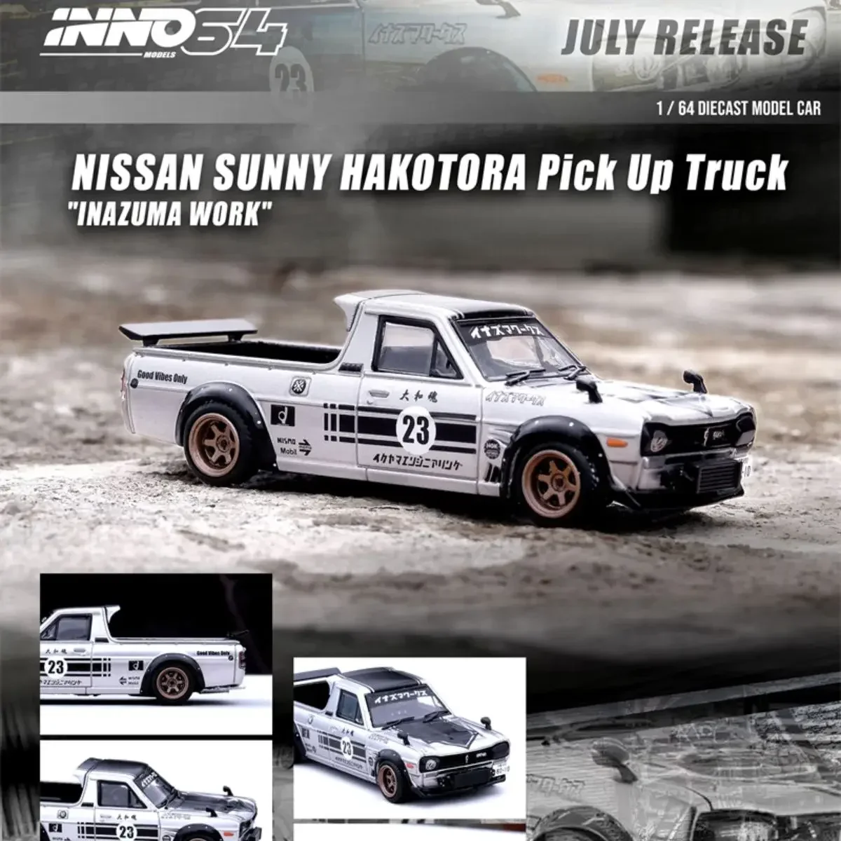 

1:64 INNO NISSAN SUNNY HAKOTORA Pick Up Truck Alloy Model