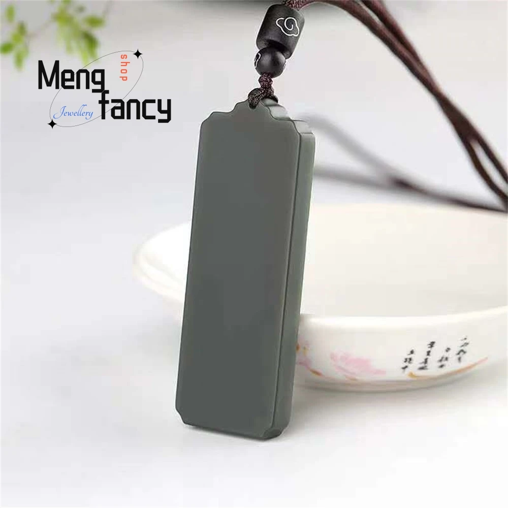 

He Tian Jade Green Jade Pendant With The Nothing Sign And The Beast Head Jade Sign Fashionable And Elegant Green Jade Pendant