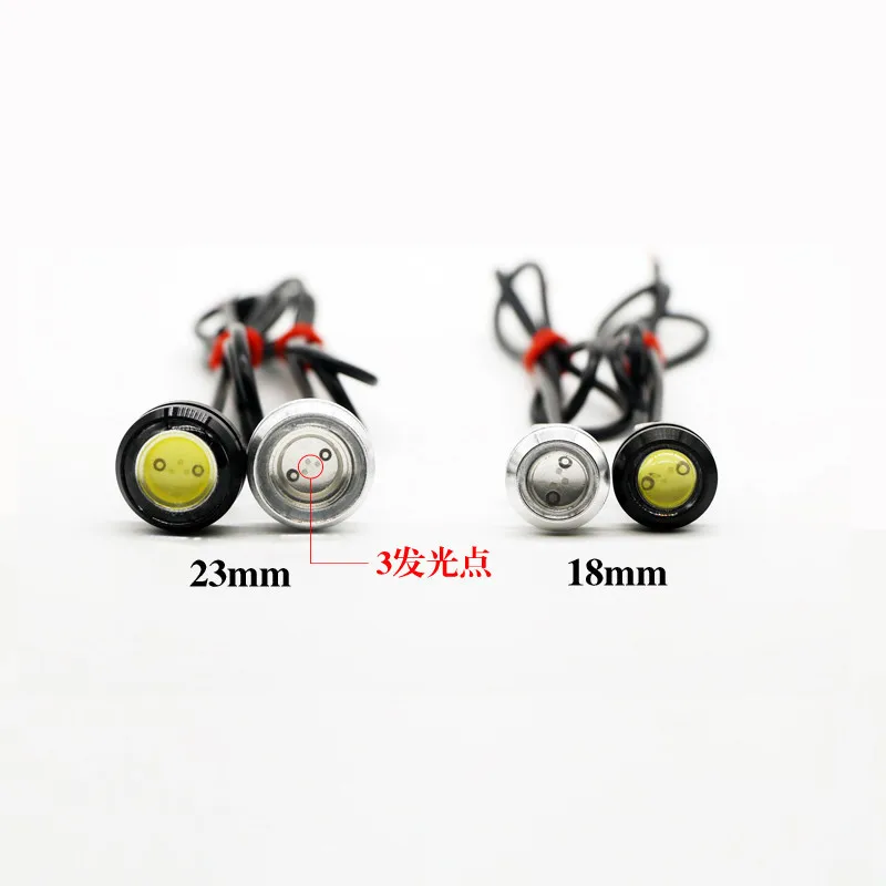 2pcs New 18MM Car Eagle Eye Silver Shell DRL Led Daytime Running Lights LED 12V Backup Reversing Parking Signal Automobiles Lamp