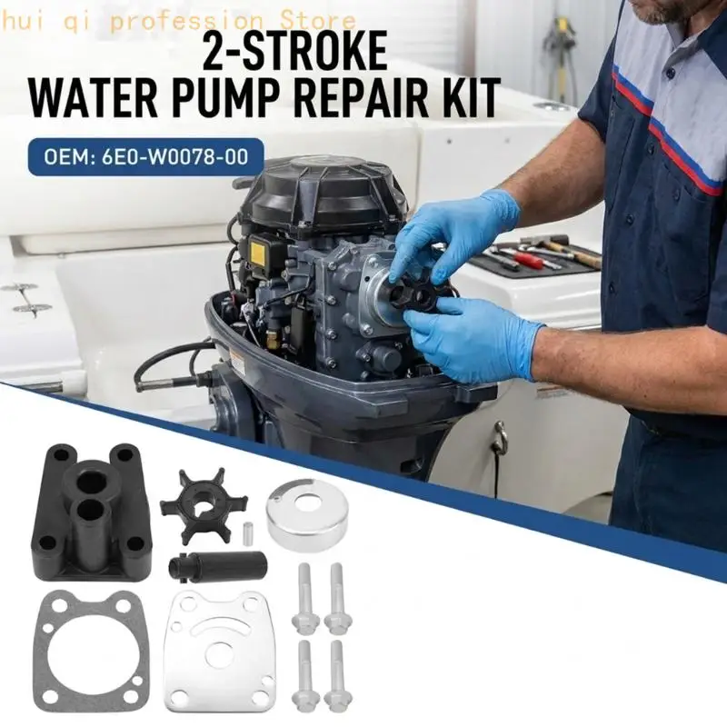 Marine-Wasserpumpen-Service-Kit mit Laufrad-Verschleißplatte, Dichtung, Gehäuseteilen für kleine 4A 4HP 5C – Detail 10
