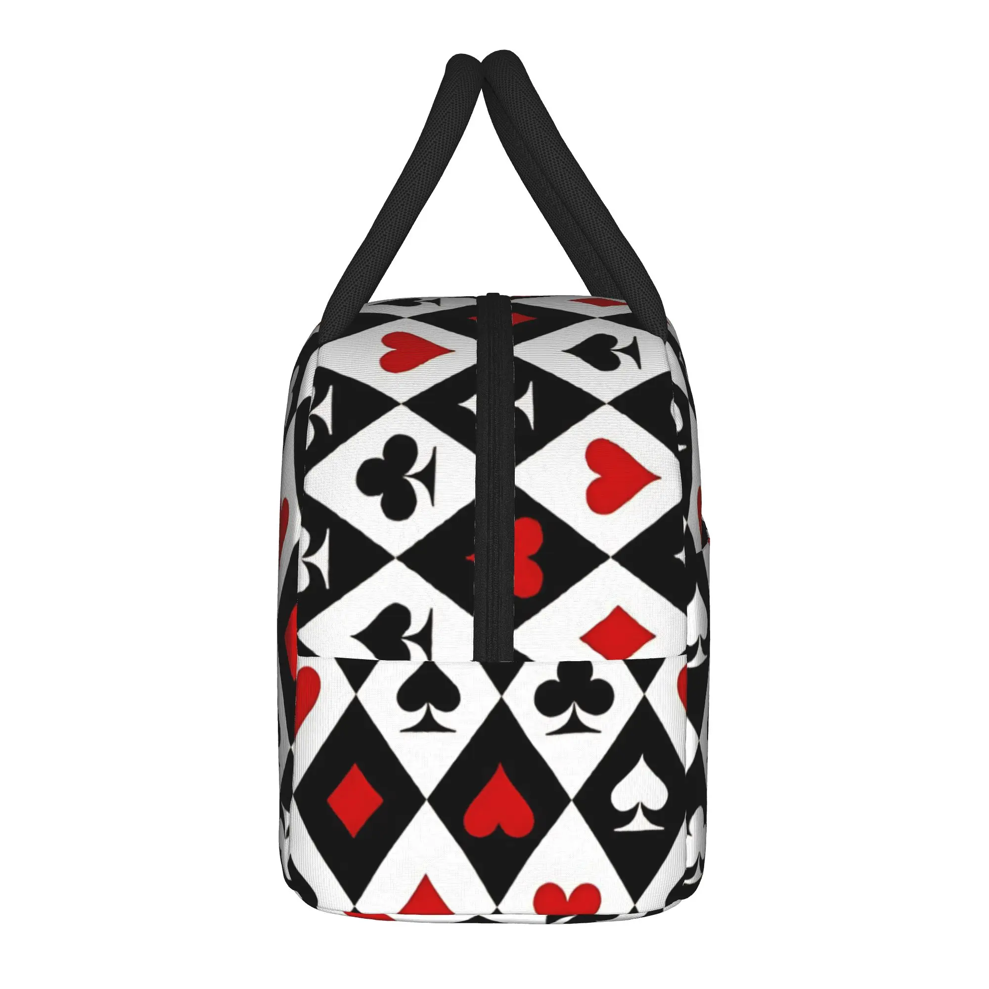Playing cards suit symbols Poker Insulated Lunch Bags Portable  Lunch Container Thermal Bag Tote Lunch Box Bento Pouch