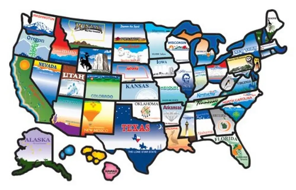 

USA State Map Decal Set For Car Laptop Wall Decor