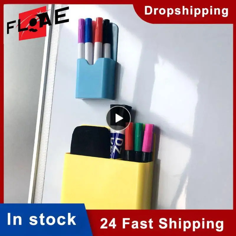 Magnet Pen Holder Erase Magnetic Marker Holder Whiteboard Holders Pencil Cup Refrigerator Storage Organizer for Home School