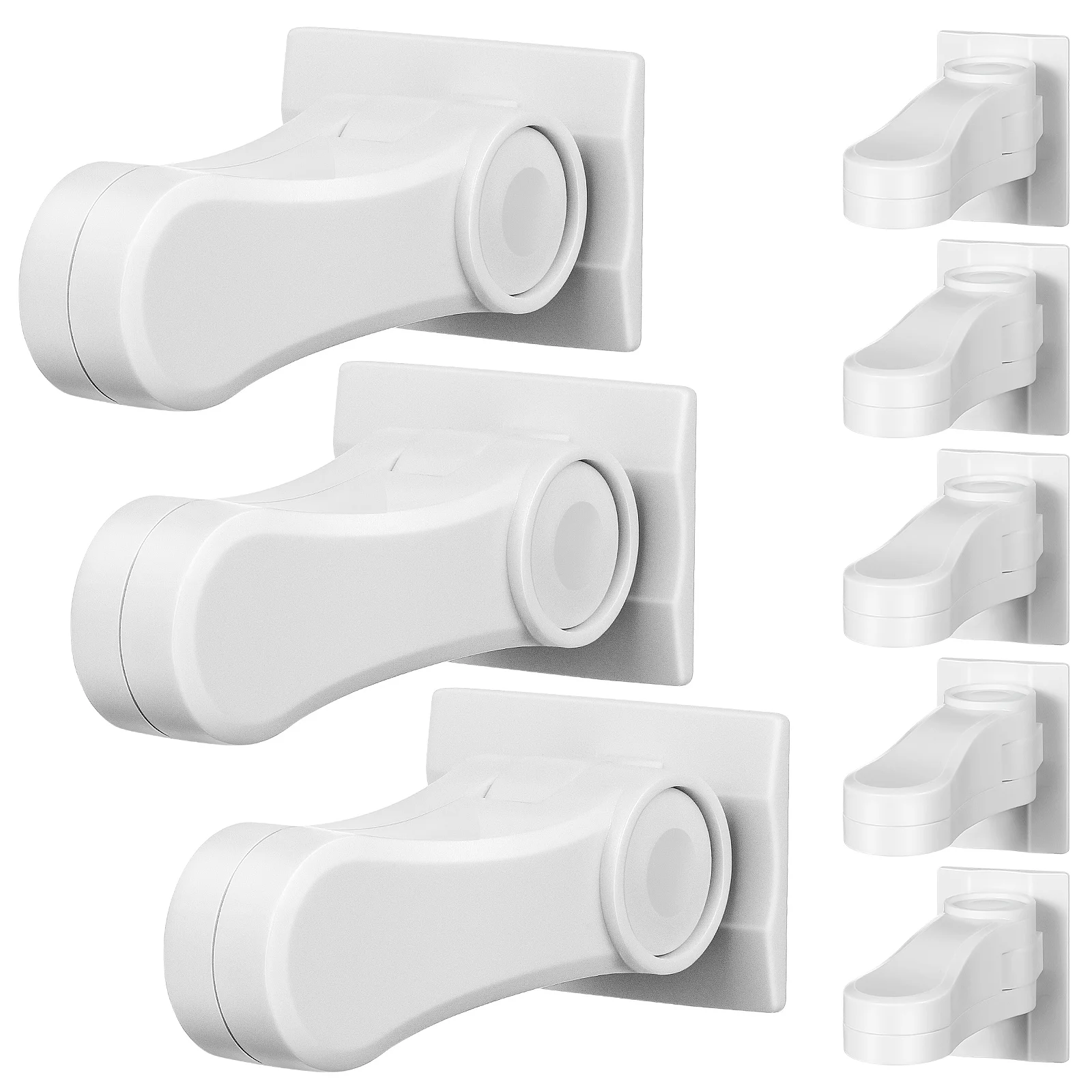 

8 Child Safety Door Locks Durable Abs Material Easy Install White Travel Cabinet Locks Baby Proofing Door Handle