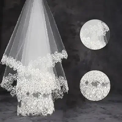 Small Sequins Lace Plum Pattern Wedding Accessories Wedding Veil
