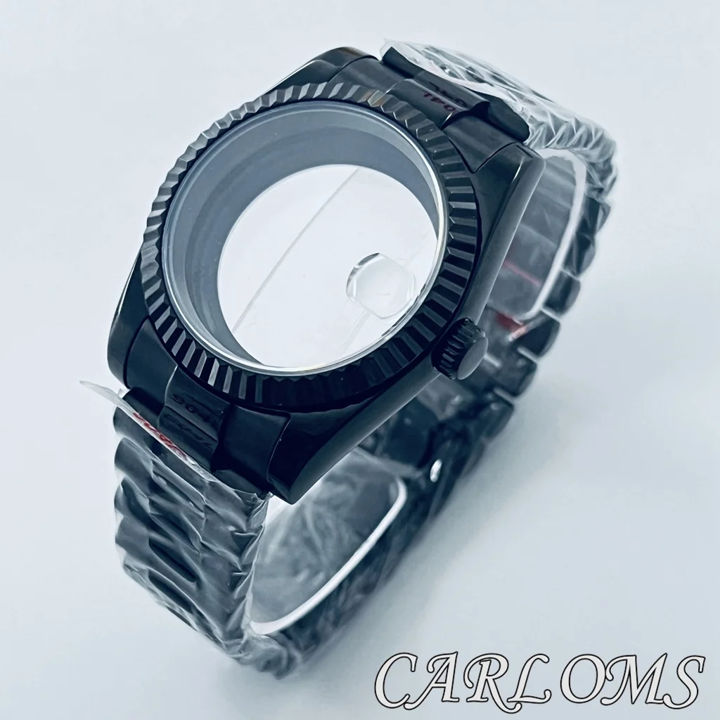 

Top Watch Parts Black 36mm 40mm NH34 NH35 NH36 NH70 NH72 4R35 ETA 2824 PT5000 Watch Case With Sapphire Glass 10ATM Waterproof