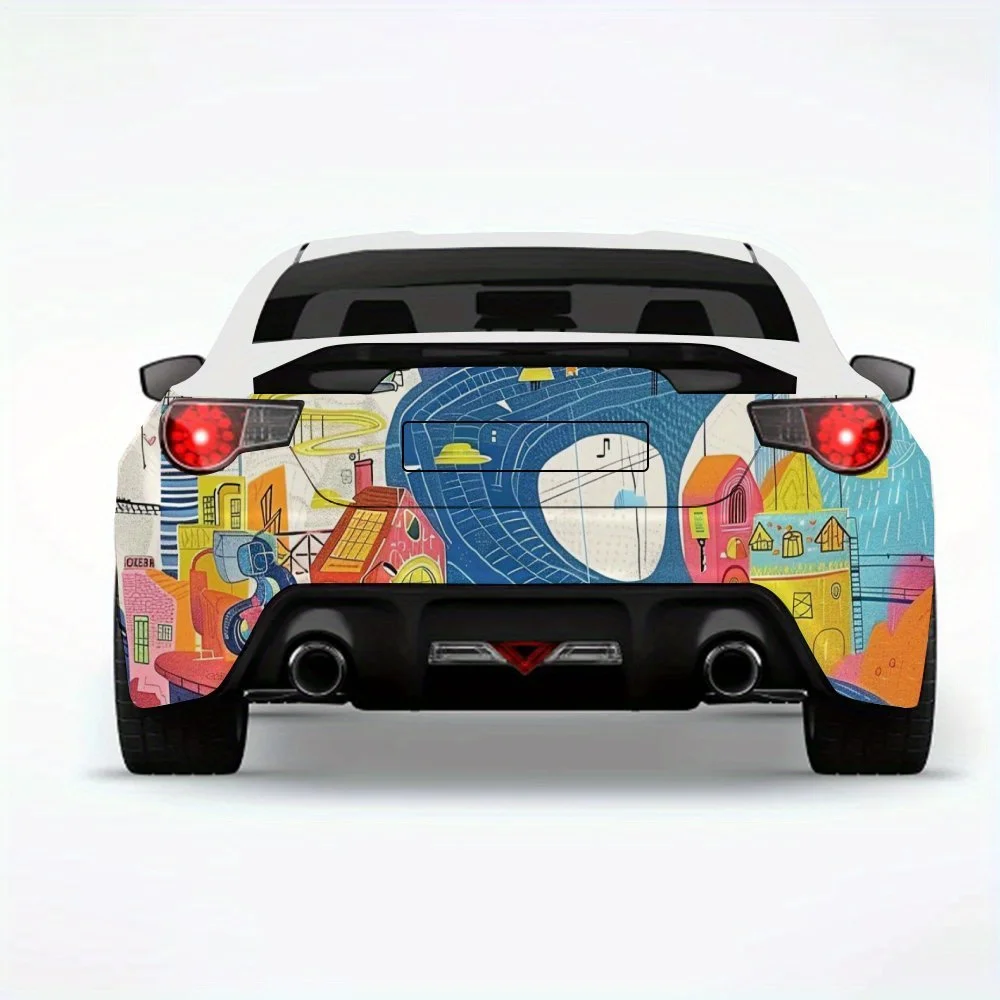 

Наклейка на автомобиль с фантазийным узором, виниловая наклейка на заднюю часть автомобиля, водонепроницаемые самоклеящиеся виниловые наклейки для хвоста и бампера автомобиля, украшения