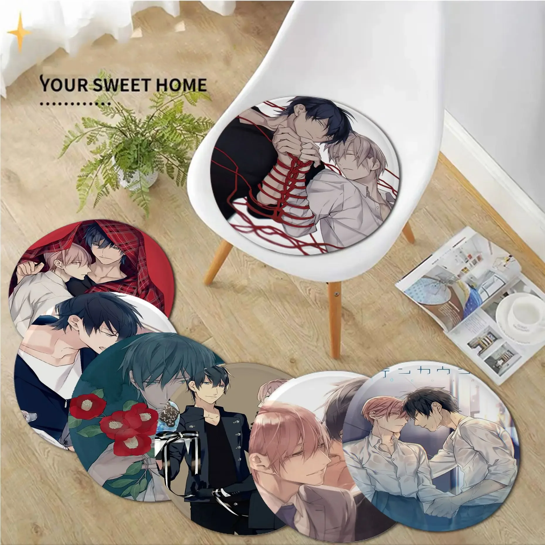 

Anime 10 Count Square Dining Chair Cushion Circular Decoration Seat For Office Desk Outdoor Garden Cushions