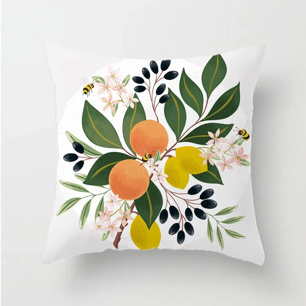 Office Sofa Cushion Cover Simple Beautiful Floral Pattern Print Luxury Home Decor Cushion Cover