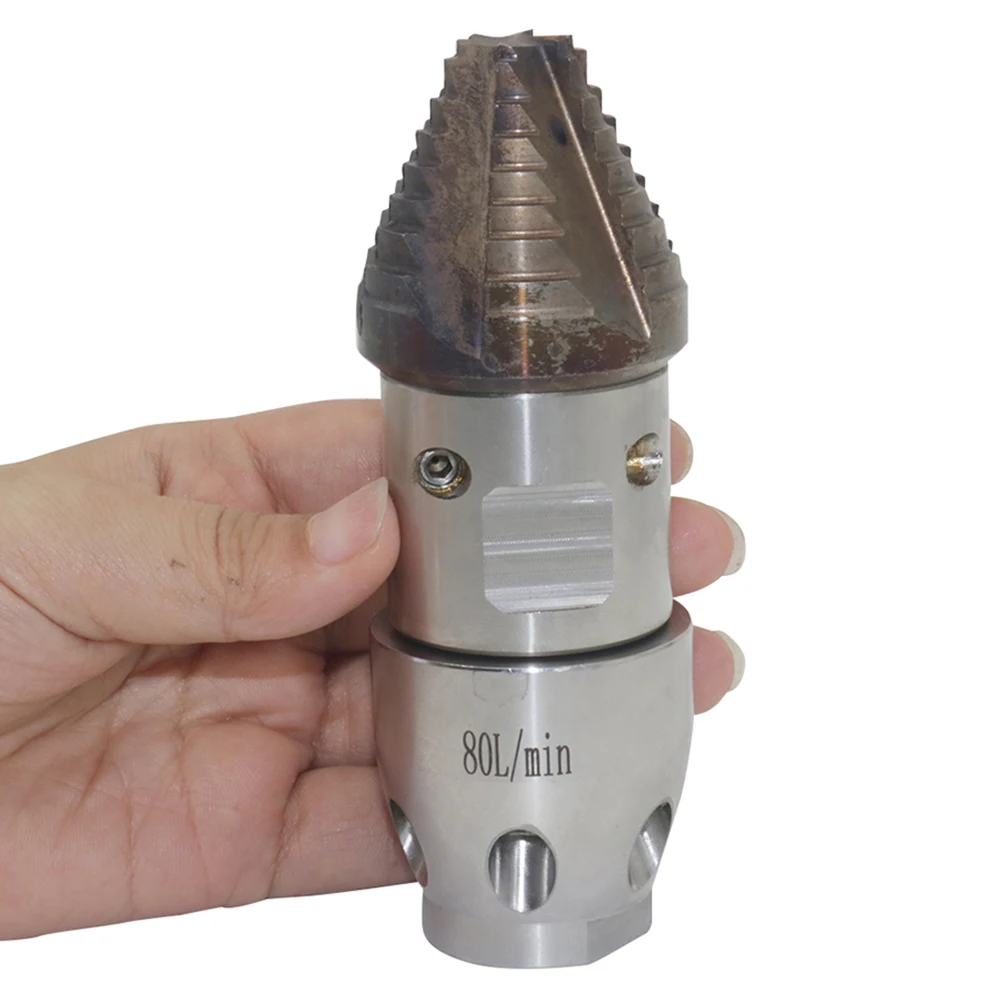 

80L/min M22 Internal Thread Rotary Small Nozzle Stainless Steel Dredging Sewer Pipe Water Mouse Cleaning Nozzle Car Washing