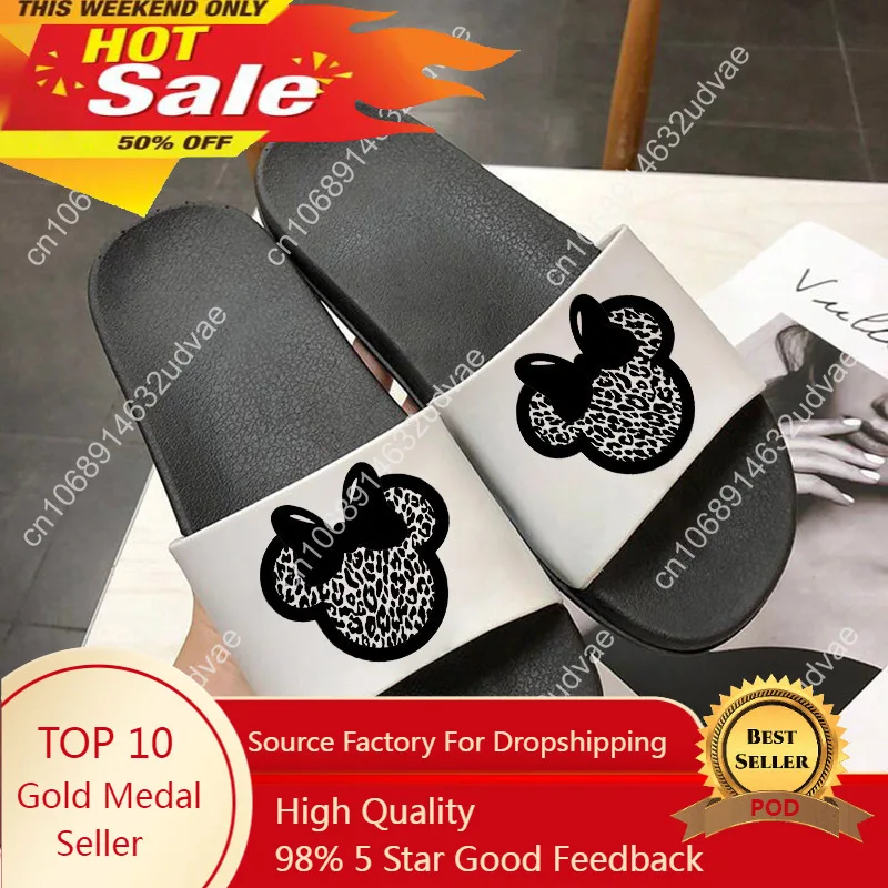 Cartoon Mouse head Fun Cute Floor Family Shoes Summer Bathroom Sandals 2021 New Women Slippers Home Indoors Slippers Mujer