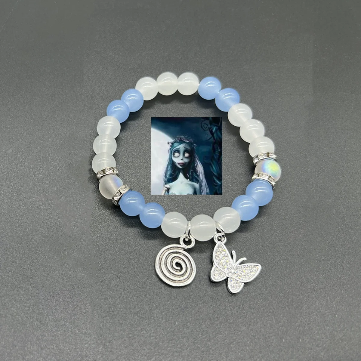 Corpse bride inspired matching bracelets Y2K Jewelry Handmade Couple Beaded Bracelets Charm Jewelry Festival Gifts For Friends