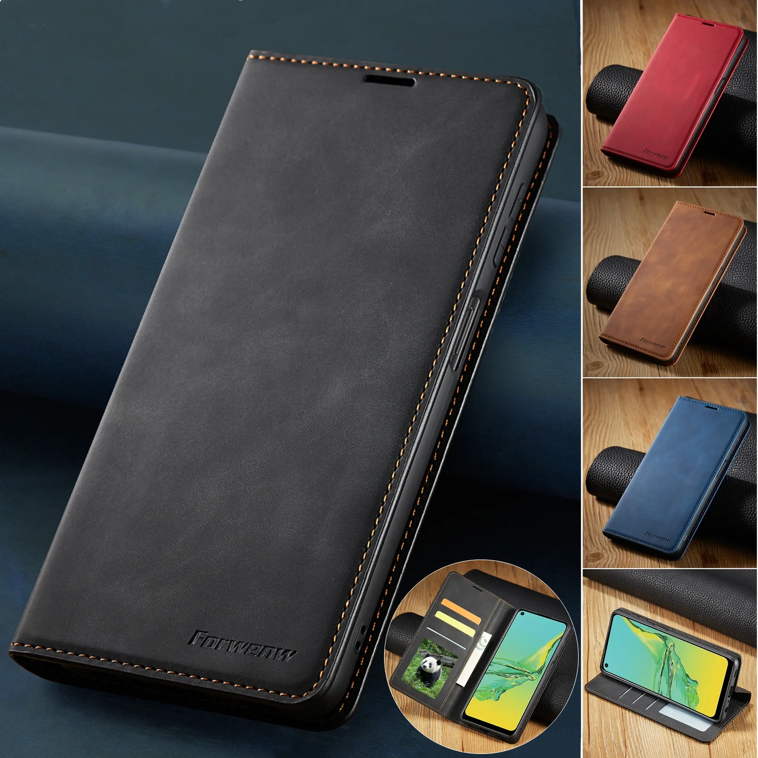 Leather Case For Samsung Galaxy A14 A54 A34 A24 A15 A25 A35 A55 A05S A13 A23 A53 A33 A52 A72 A32 A12 A22 A42 Flip Wallet Cover