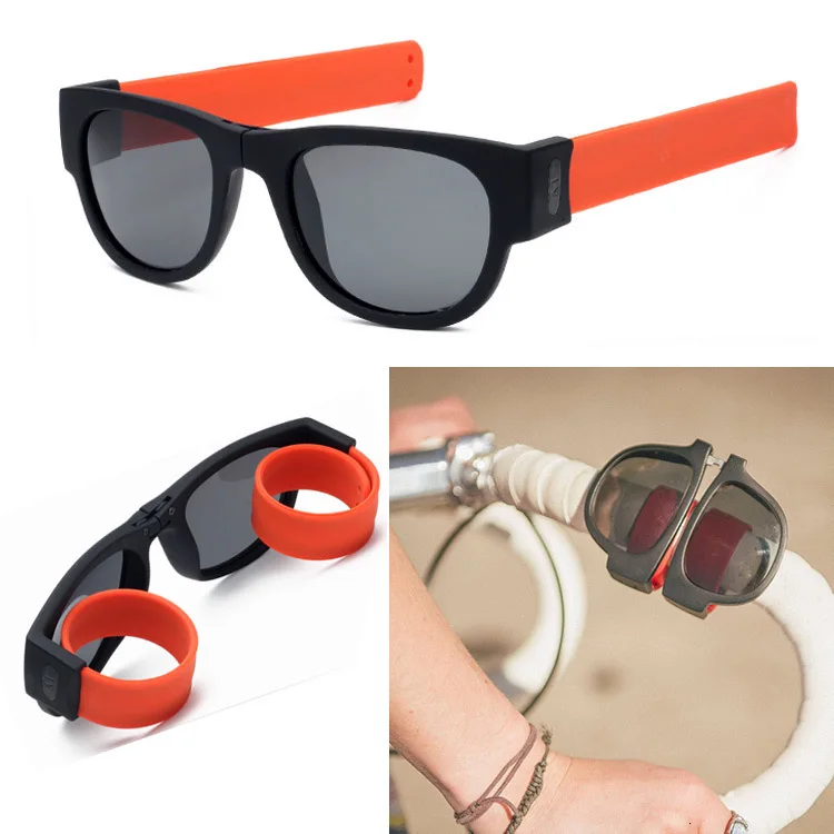 

Folding Wrist Sunglasses Woman Slap Wristband Sun Glasses Male Female Brand Designer Foldablen Roll Bracelet Vintage Square 2022