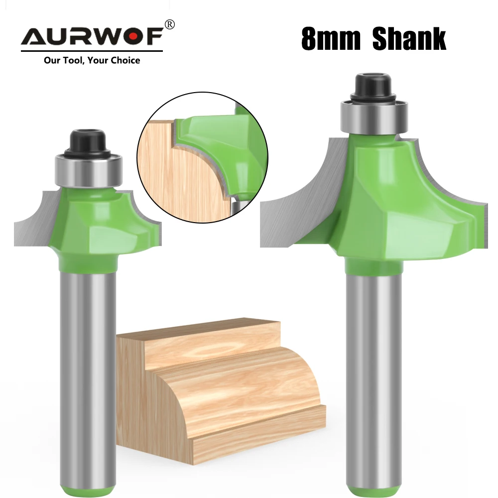 

AURWOF 1pc 8mm Shank Beading Bit Tungsten Carbide Double Edging Router Bits Milling Cutter for Wood Woodworking Tools C0805216GN