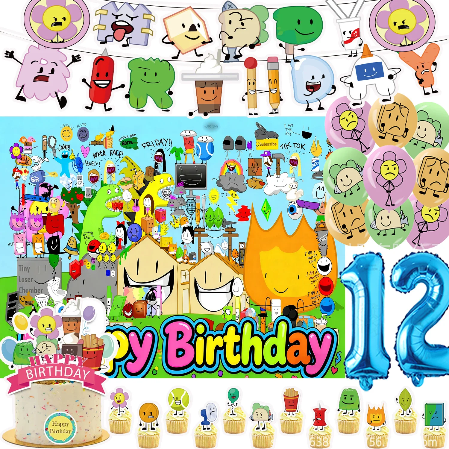 

Cartoon Battles for Dreaming Island Theme Birthday Party Balloon Set Magic Island Backdrop Cake Decor for Boys Girls Gifts Props