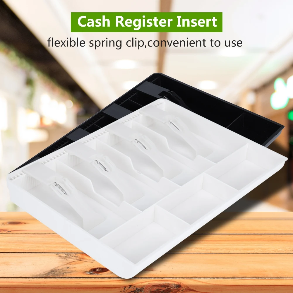 

Cash Register Insert Replacement Four Compartment Cash Drawer Register Insert Tray Replacement 4 Bills 3 Money Storage Box