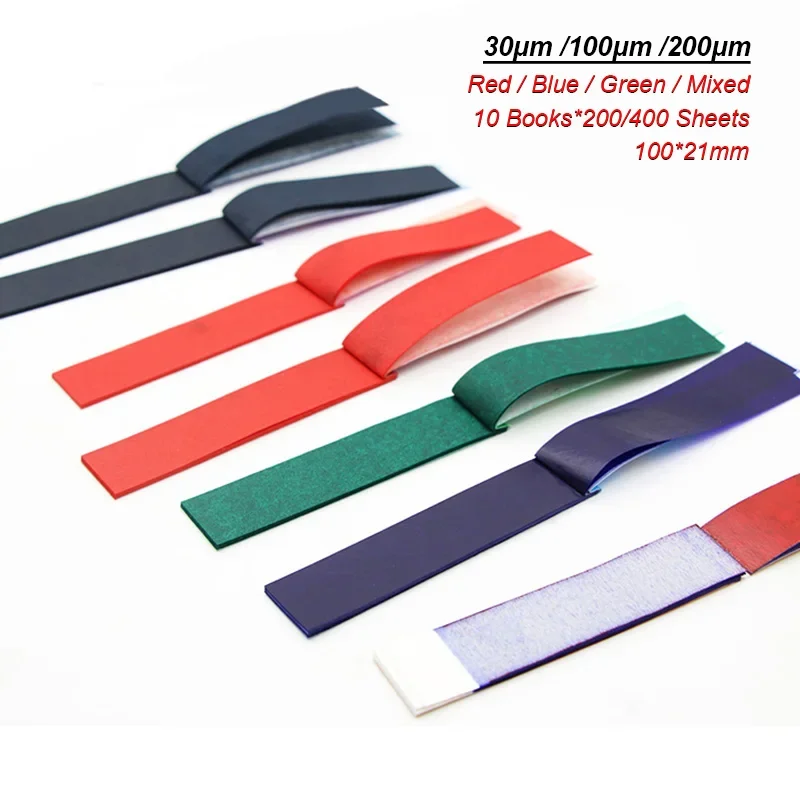 Newest 8 Types Dental Lab Articulating Paper Red Blue 30/100/200µm Occlusion Paper Strip Dentist Clinic Teeth Occlusal Tweezers