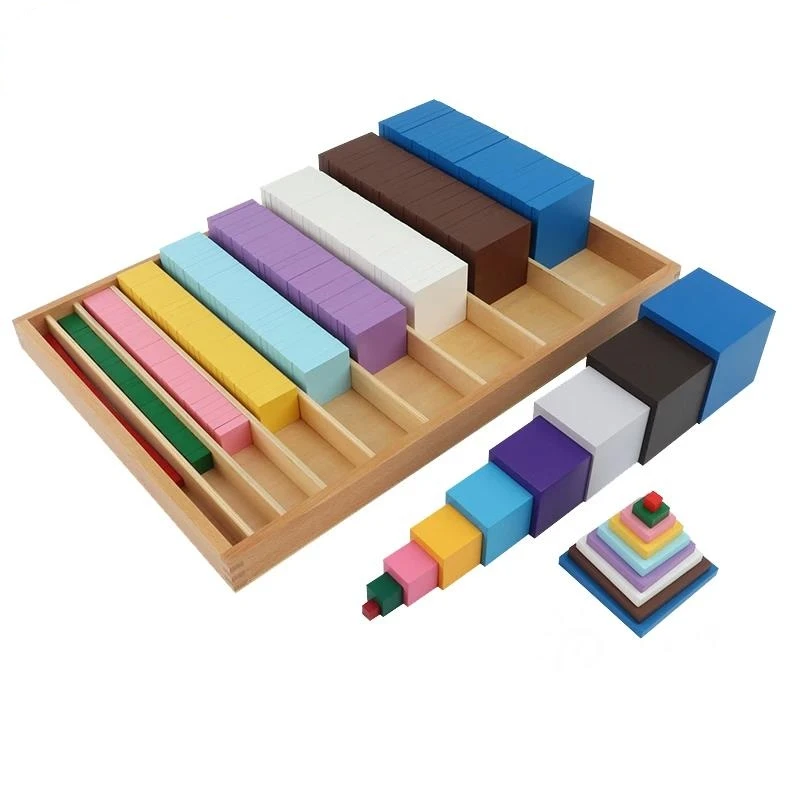 Montessori Cubing Materials Volume Measurement Group Elementary Primary Mathematical Educational Equipment Math Teaching Aids