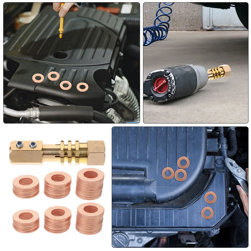 

200Pcs Flat Sealing Washer Kit for Car Body Repair Machine Copper Washers Multifunctional Gasket Fitting Washers