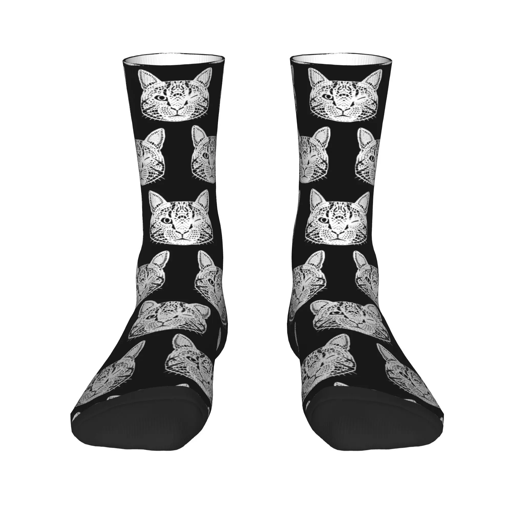 All Seasons Baby Lasagna Cat Socks Harajuku Sweat Absorbing Stockings Sport Middle Tube Socks Soft for Men Women Christmas Gifts