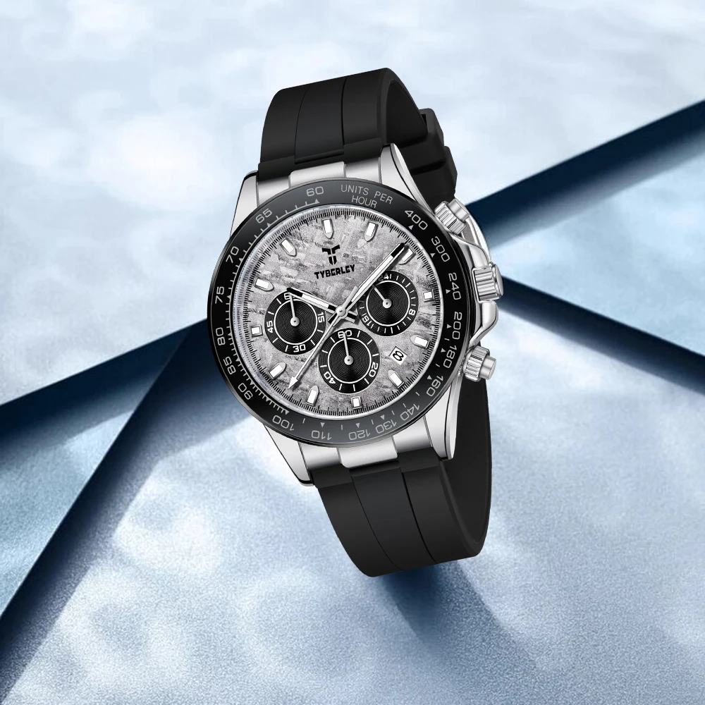 TYBERLEY 2026 New Men's Quartz Watch Business Workplace All-Match Small Three-Pin Watch Luminous Waterproof Function Chronograph