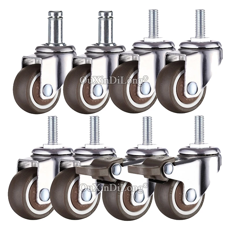 Brand New 5PCS 1.5''/2'' Universal Furniture Casters Home/Office Computer Chair Castors 360° Freely Rotary Rubber Mute Wheels