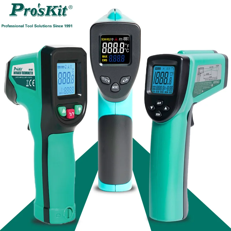 

Pro'sKit Infrared Thermometer -50°C To 550°C Measurement Range Laser Multi-point Aiming Instrument for Measuring Temperature