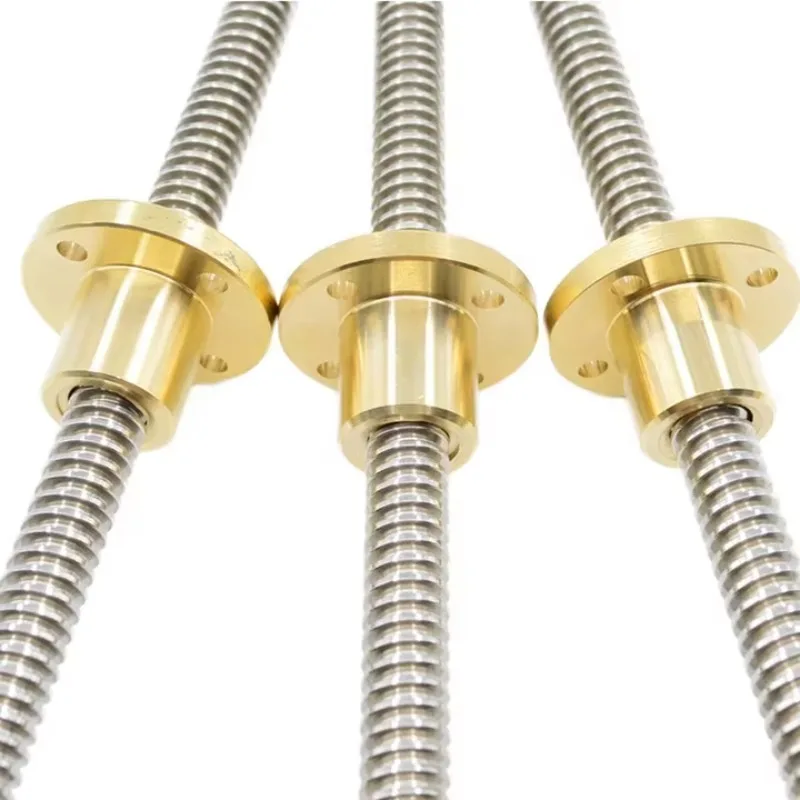 High Precision Trapezoidal Screw Stainless Steel Screw with Brass Trapezoidal Nut in Hot Sale