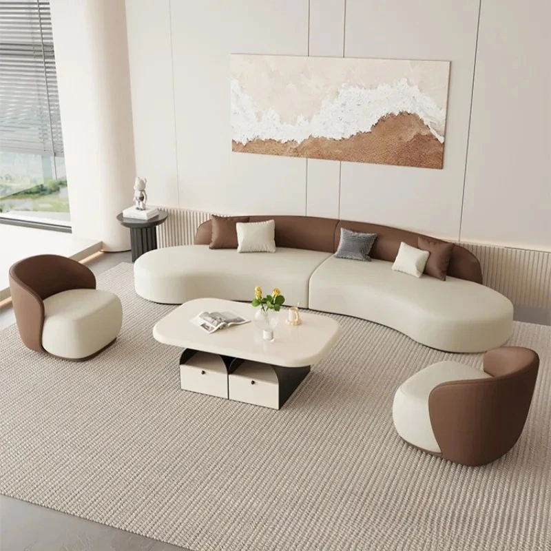 xj-Sofa Nordic Fabric Sofa Office Business Reception Sofa Coffee Table Combination Beauty Salon