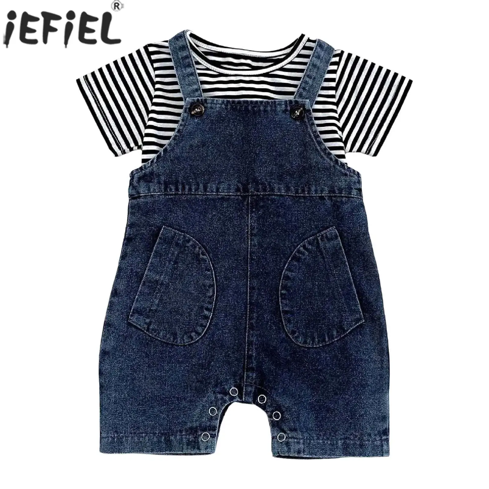 

Toddler Boys Girls Summer Fashion Casual All-matched Denim Overall Suspender Shorts Jeans Romper for Daily School Party Holiday
