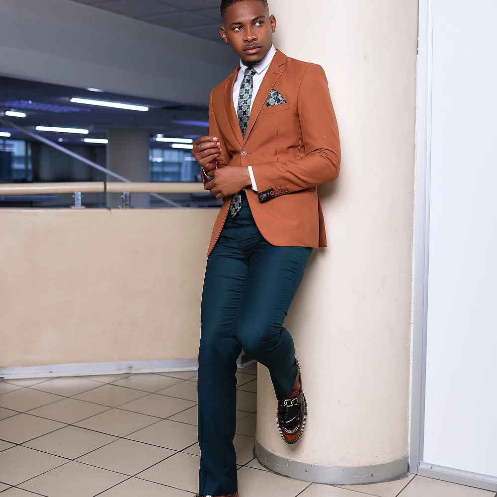 

Elegant Men's Suits 2 Pieces Notched Lapel Single Breasted Groom Wedding Suit Evening Prom Blazer Graduation Jacket Customized