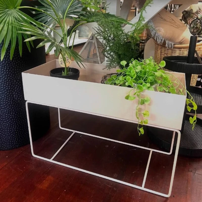 

Scandinavian Plant Stand Colorful Tiered Shelf ， Modern Floor Rack for Indoor Balcony Patio， Multi-Level Iron Storage Decor