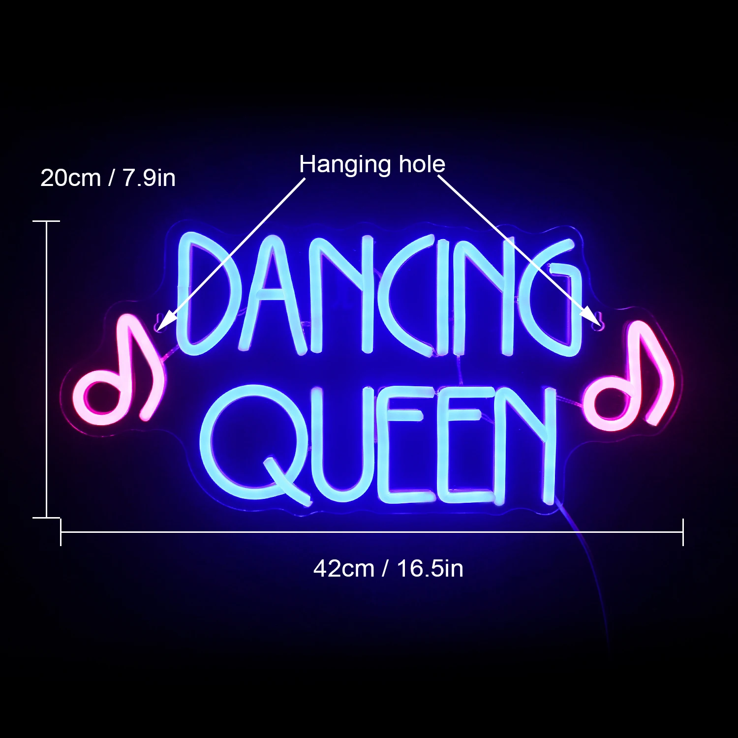 Dancing Queen Neon Sign LED Room Wall Decor USB Powered With Switch Hanging Acrylic For Party Bar KTV Bedroom Art Logo Decor