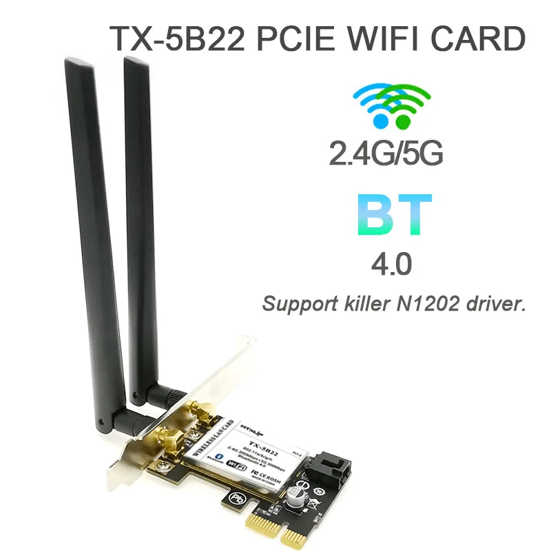 Atheros AR5B22 Dual Band 300Mbps PCI-E PCI Express X1 X16ไร้สายการ์ด WiFi พร้อม Bluetooth 4.0สำหรับเดสก์ท็อป PC