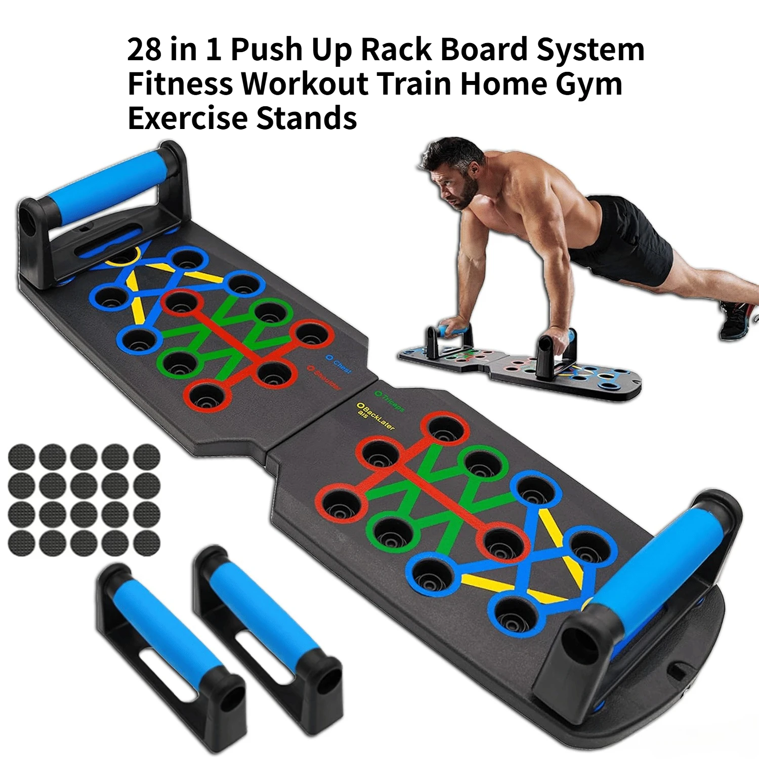 28 in 1 Push Up Rack Board System Fitness Workout Train Home Gym Exercise Stands