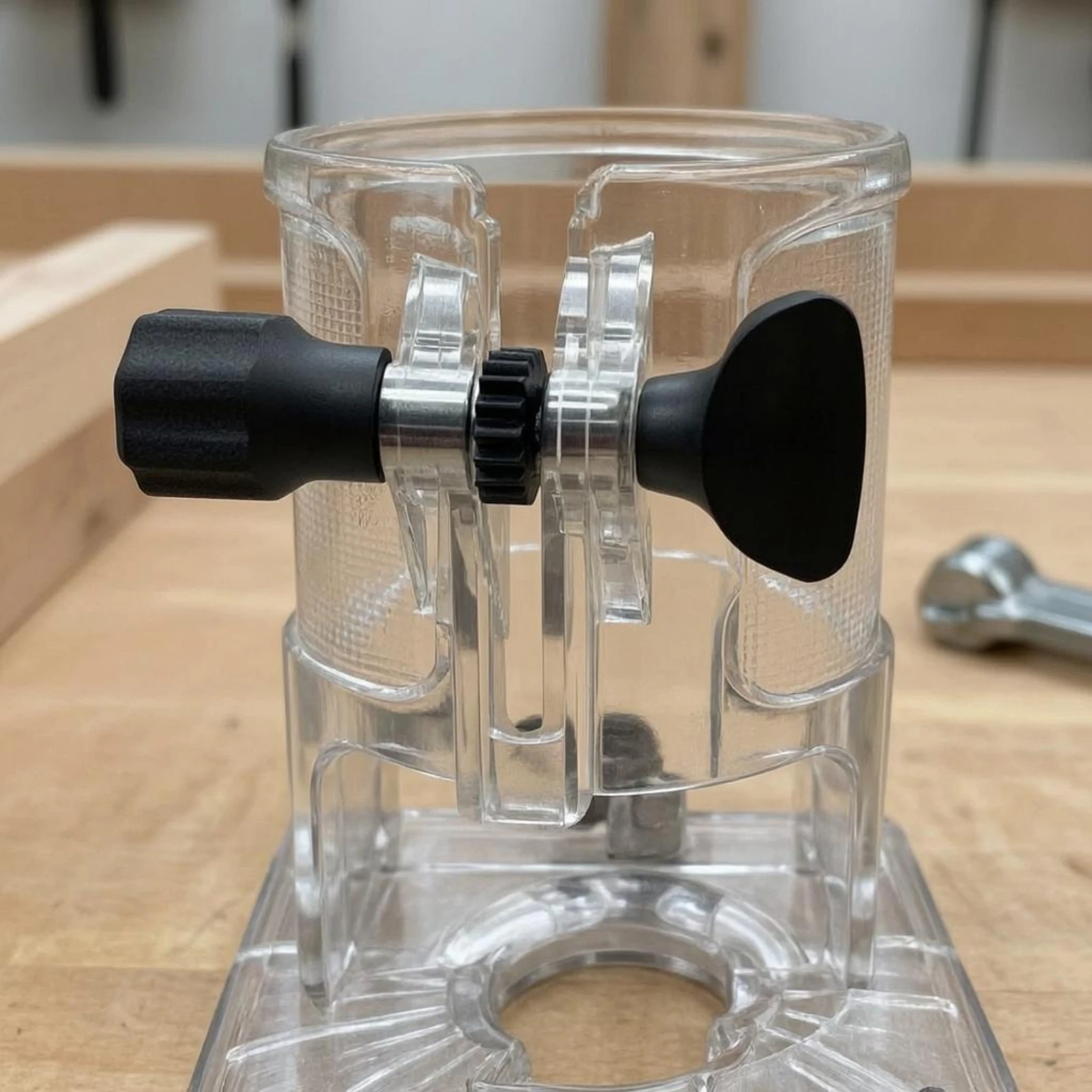 Transparent Trimmer Router Guard Cylindrical Trim Router Cover Woodworking Trimmer Base PP Plastic Power Tool Accessory