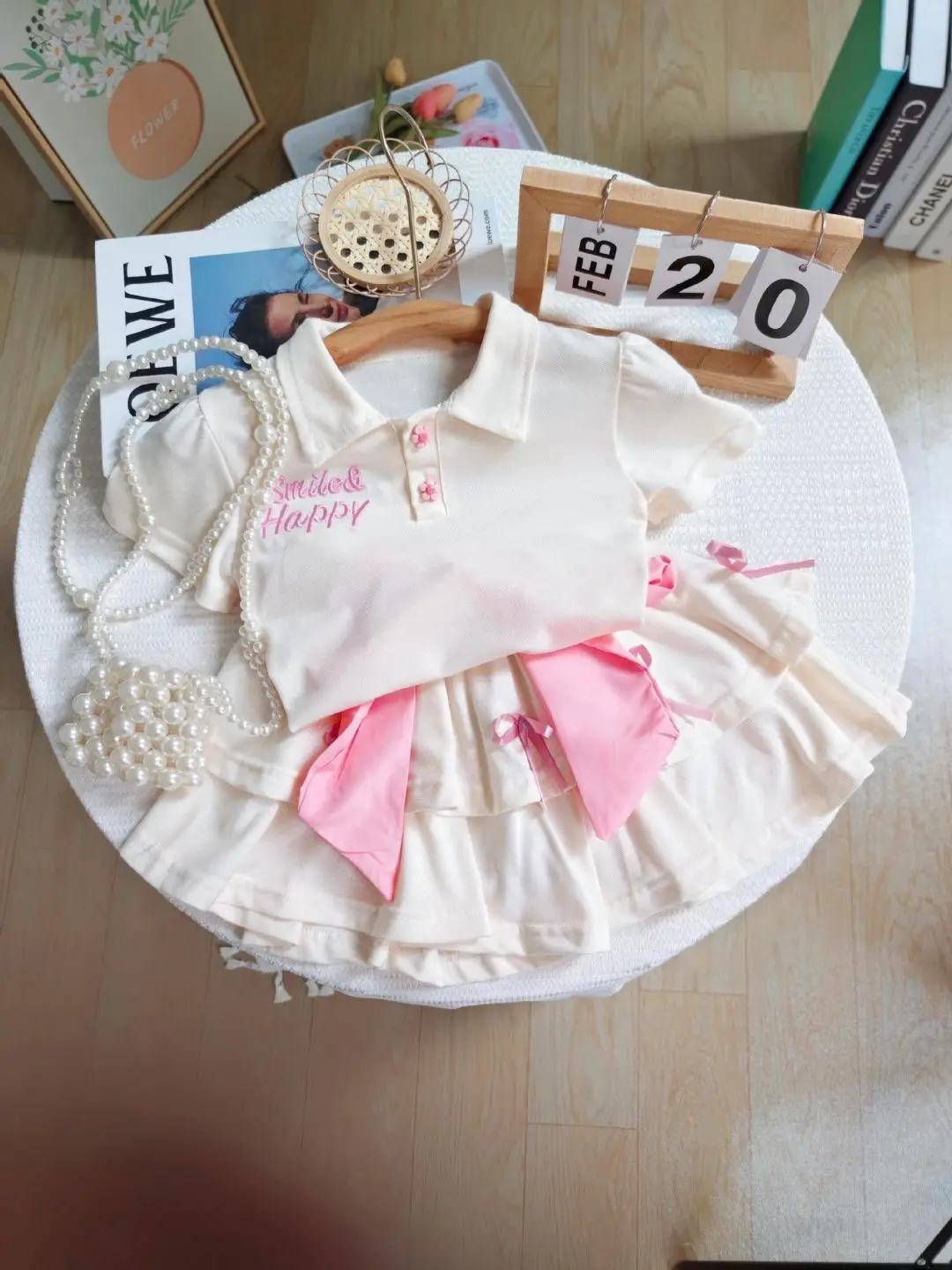 

Baby Girls Cute Sweet Clothes Set Kids Casual Short Sleeve Top Skirt Outfit Summer New Children Comforts Fashion Set3-7Y