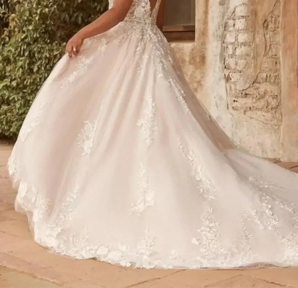 زخرفة فستان شيفون قابلة للإزالة للعرائس، قطار متنقل خارجي، مقاس محدد للمستخدم