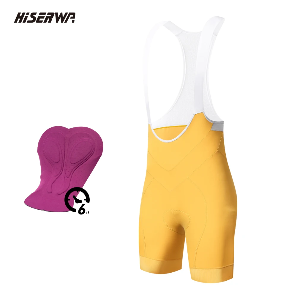 

HISERWA Women's Cycling Bib Shorts Soft Padded Comfortable Breathable High Elastic Anti-slip Design MTB Road Bike Bib Pants