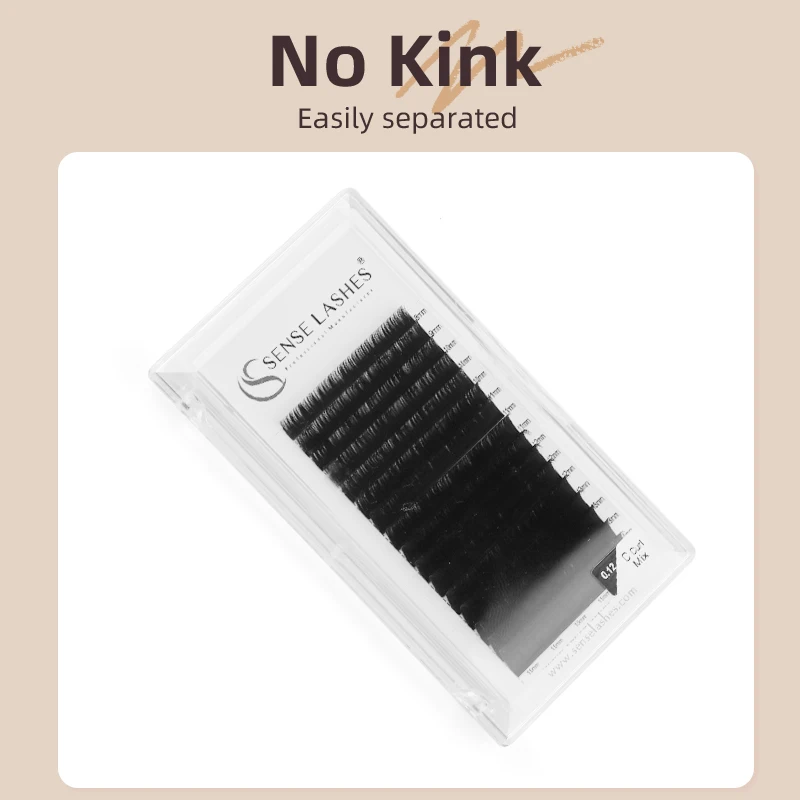 Sense Lashes 0.12 MM Premium Classic Eyelash Extension 16 Rows Korea PBT C/CC/D/DD Individual Supplies Lashes Wholesale