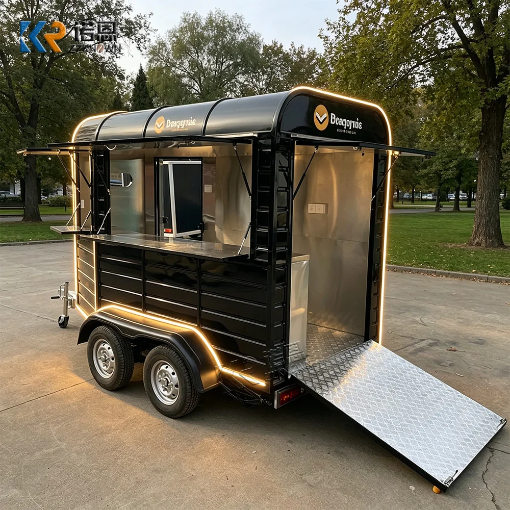 

Concession Food Truck Street Catering Trailer Custom Concession Trailer Mobile BBQ Pizza Taco Food Trailer With Full Kitchen