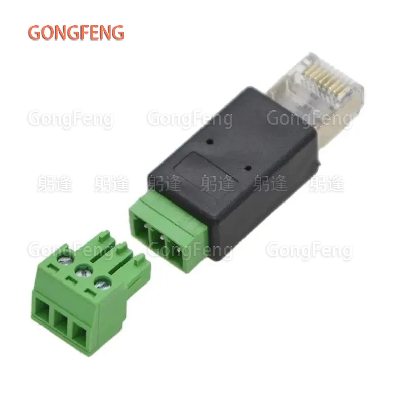 100PCS RJ45 To232 Terminal Network Connector RJ45 Male To 232 Terminal Block,Servo Encoder Connector Crystal Head Adapter